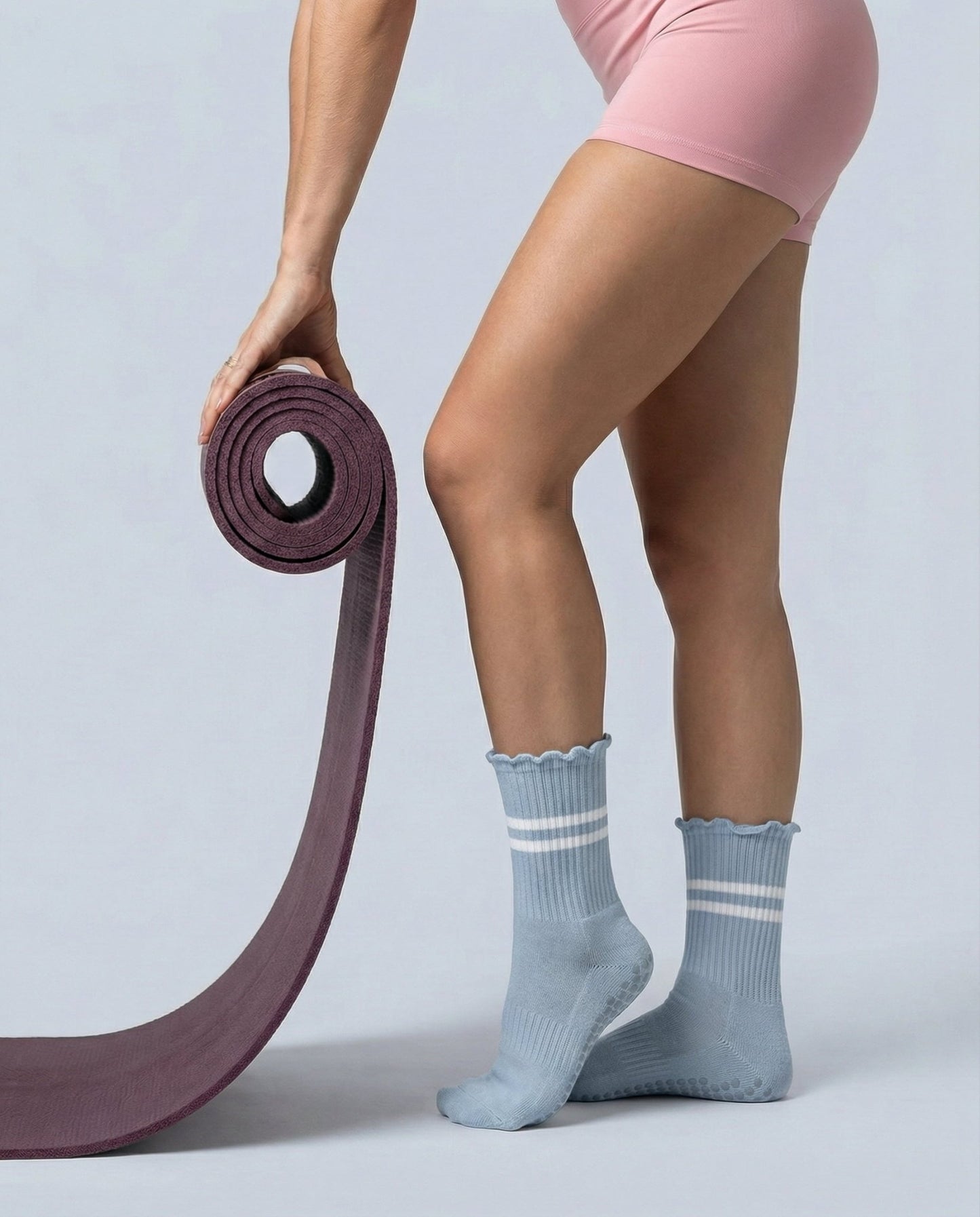 EOVII Non - Slip Lettuce Edge Pilates Grip Socks - eovii