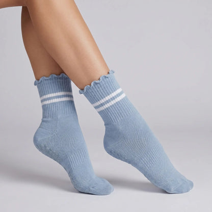 EOVII Non - Slip Lettuce Edge Pilates Grip Socks - eovii