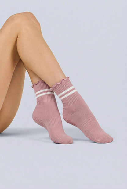 EOVII Non - Slip Lettuce Edge Pilates Grip Socks - eovii